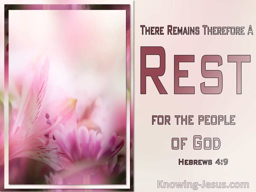 Hebrews 4:9 There Remains A Rest For The Peopele Of God (pink)